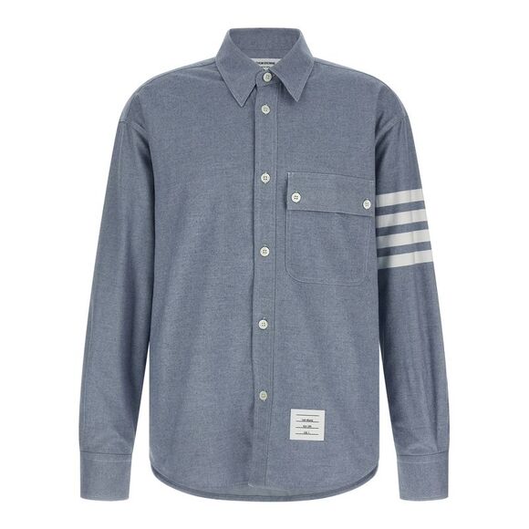 Thom Browne Men '4Bar' Flannel Shirt - Picture 1 of 4